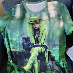 Green Fantasy Leprechan Graphic T-Shirt